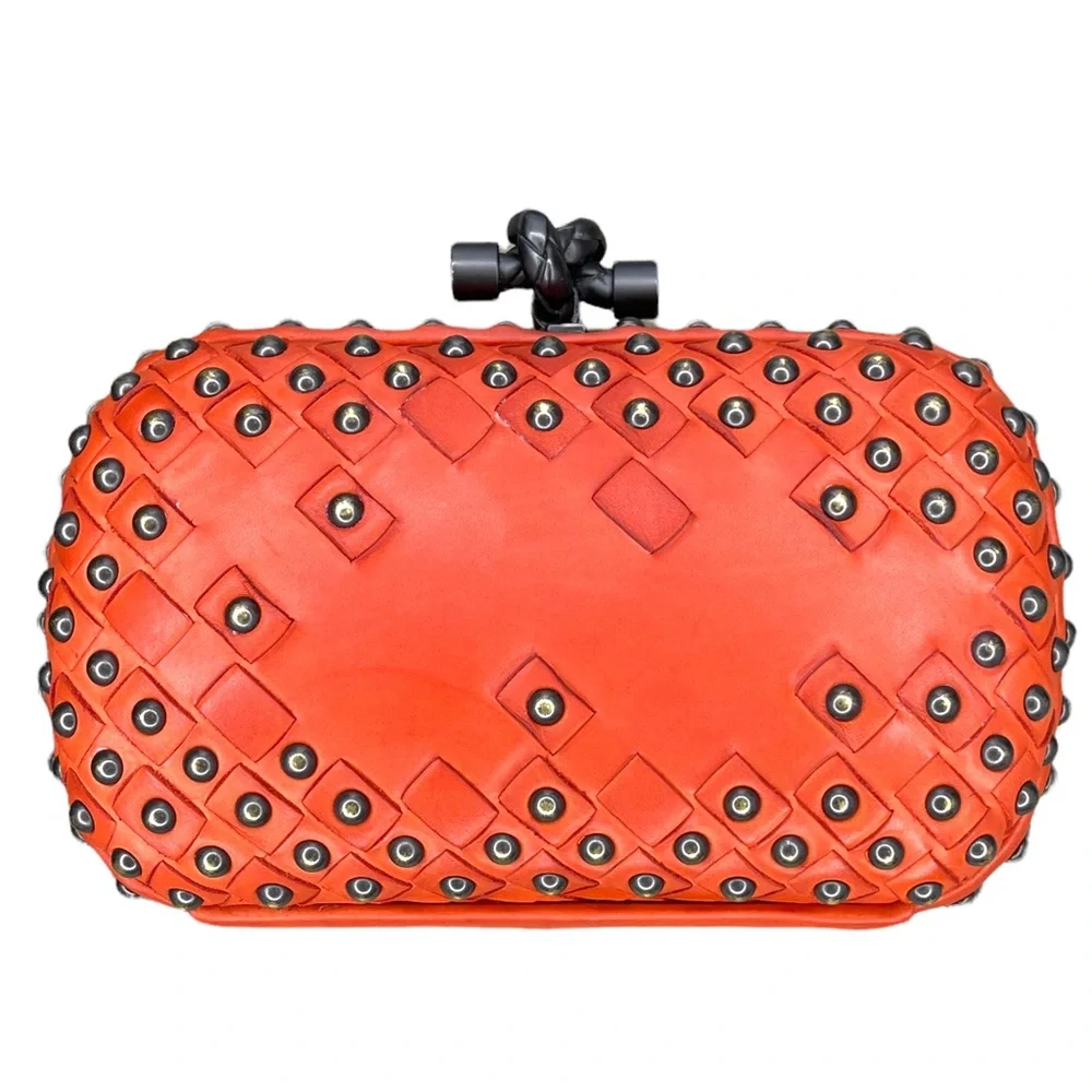 ππ HP πππ Bottega Veneta Intrecciato Bruciato Knot Clutch - Picture 1 of 15